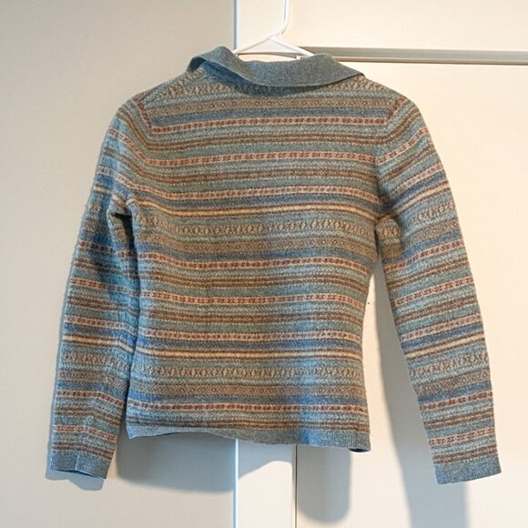 Vintage Lauren Ralph Lauren Lambswool Fair Isle Top Size S Preppy Coastal - Picture 2 of 8